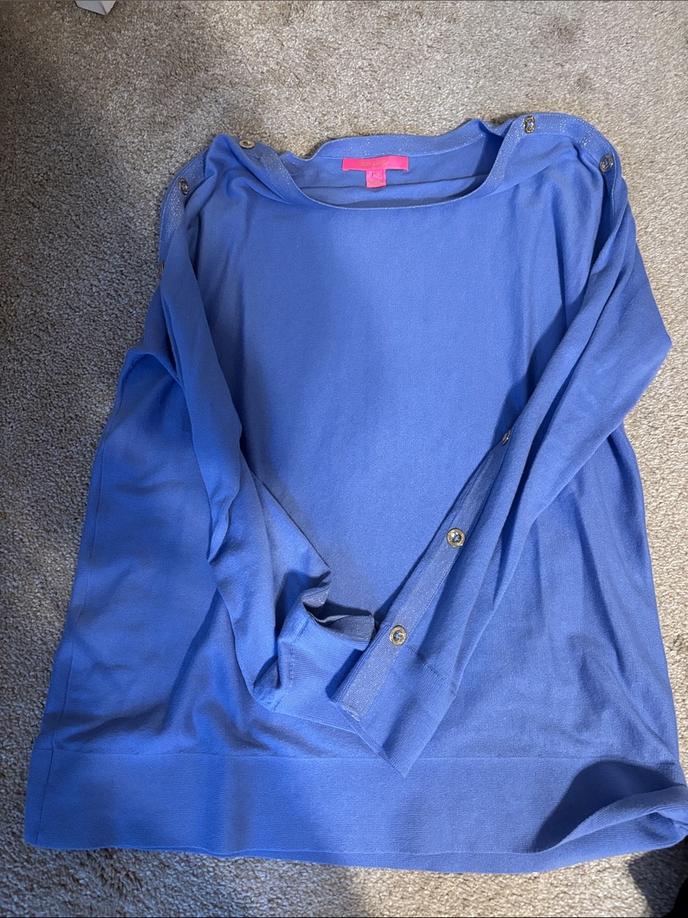 Lilly Pulitzer Royal Blue Knit Top with Pink Label